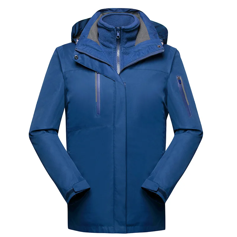 

Couple Models Fleece Liner Soft Shell Jackets Winter Mens Outdoor Windproof Waterproof Jacket Two-piece Solid Color Windbreaker