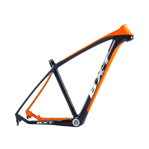 BXT T800 карбоновая MTB рама 29er MTB карбоновая рама карбоновая для горного велосипеда 142*12 мм детали велосипеда 3 к матовая/глянцевая жесткая рама - Цвет: half orange
