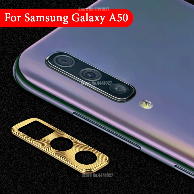 Защита объектива камеры для samsung Galaxy A50 A30 Защита камеры покрывающие кольца для samsung A50 A30 защитный пластинчатый металл кольцо - Цвет: Gold