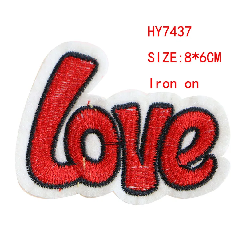 러브 레터 스팽글 아이콘, 의류용 패치에 수 놓은 아이언, DIY 줄무늬 옷, 패치 워크 스티커, 맞춤 배지, 2 개