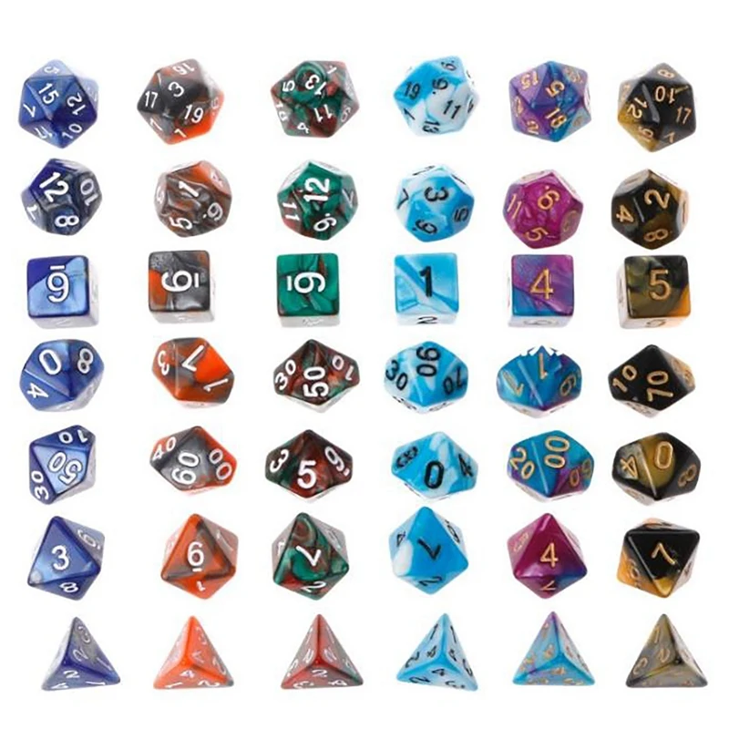 New-42Pcs/комплект Туманность кости обеспечивает игральные DnD для MTG настольная