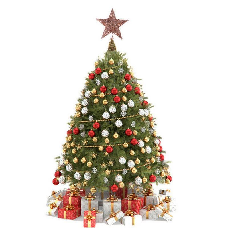 Украшение для рождественской елки блестящая подвеска в виде пятиконечной звезды