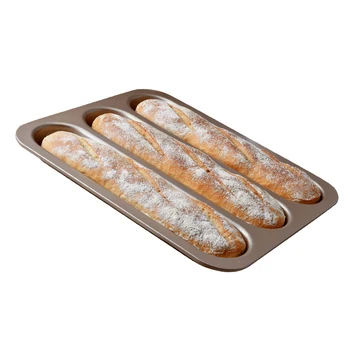 

Nonstick Perforated Baguette Pan for French Bread Baking 3 Holes Loaves Loaf Bake Mold Toast Cooking Bake Pan