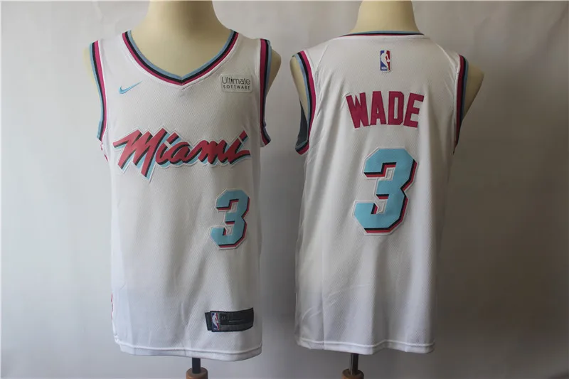 for men A+++ Качественная мужская футболка для взрослых#3 Dwyane Wade 7 Goran Dragic 21 Hassan Whiteside Jersey - Цвет: for men