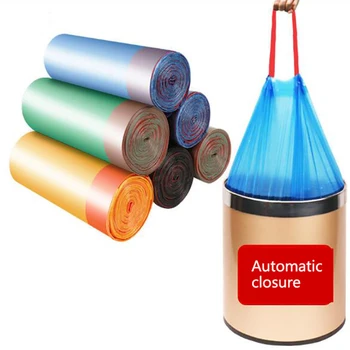 

Supplies Auto Close Garbage Bag Thickened Leak Proof Disposable Plastic Bags Household Kitchen Garbage Cleaning Storage Bag