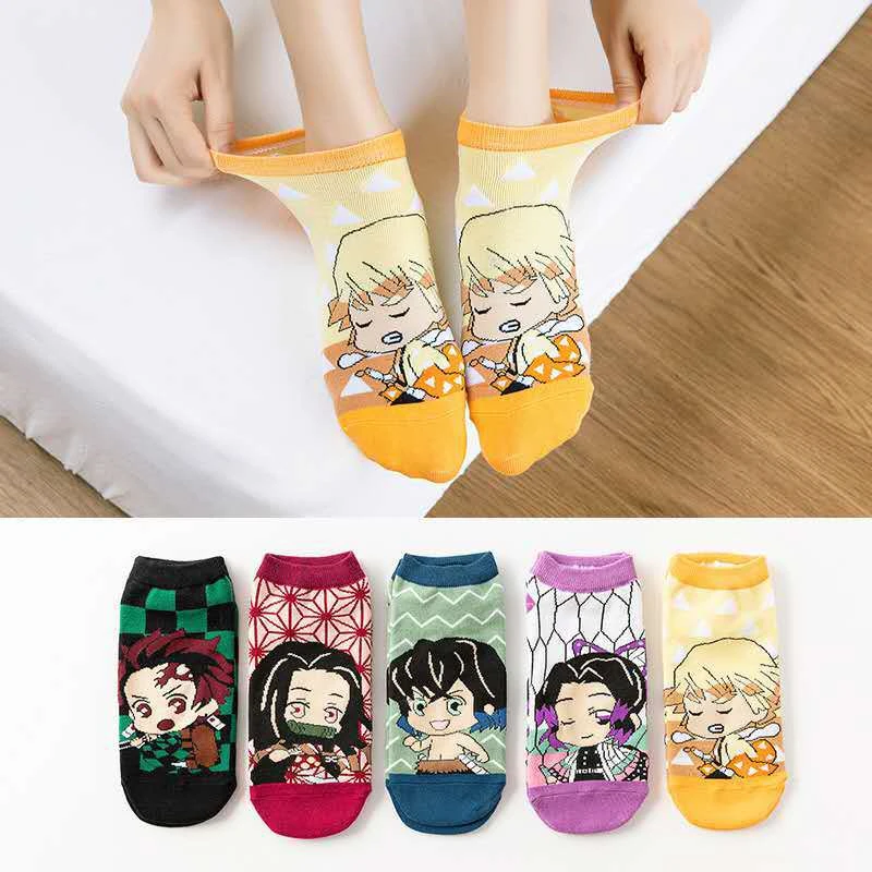 good halloween costumes Demon Slayer Kimetsu No Yaiba Sock Short Socks Cosplay Prop Cartoons Anime Kamado Tanjirou Kamado Nezuko Cotton Socks Halloween family of 3 halloween costumes