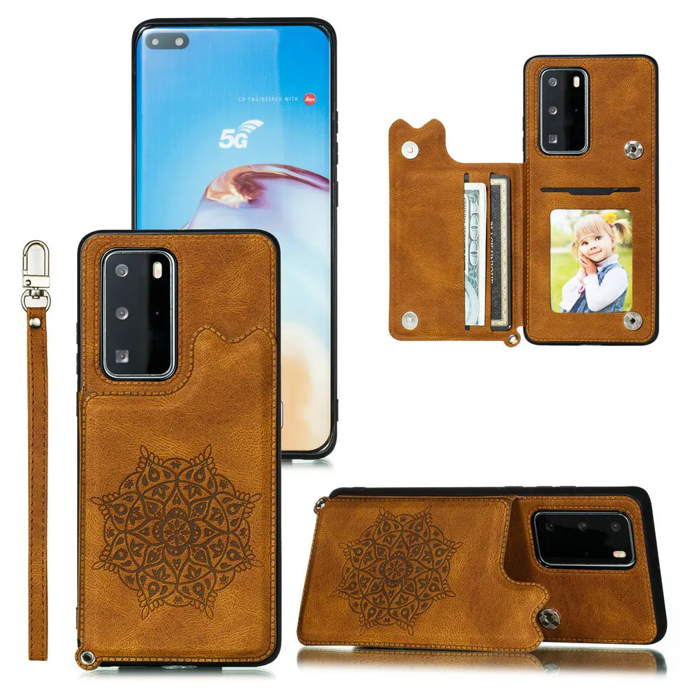 Флип чехол для HUAWEI P 40 магнитный держатель карт задняя панель телефона Huawei P40 Pro Plus