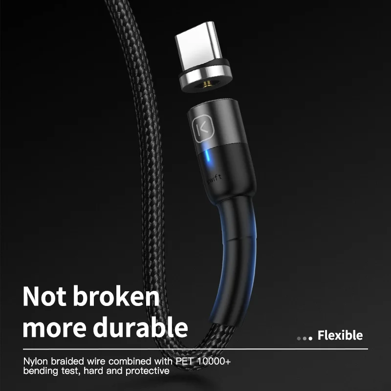 KUULAA Magnetic Micro USB Type C Cable For iPhone Xiaomi Android Mobile Phone Fast Charging USB Cable Magnet Charger Wire Cord