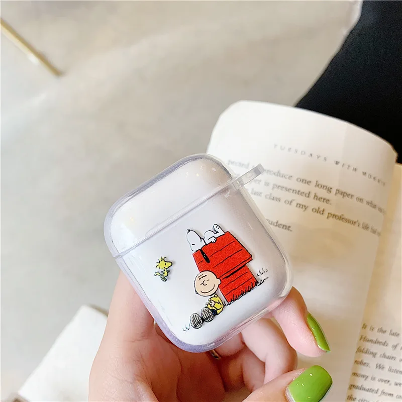 Чехол из ТПУ с брелоком для Airpods1, 2 чехол для наушников с изображением собаки-арахиса Шарли для Apple AirPods, беспроводная bluetooth-гарнитура# F0
