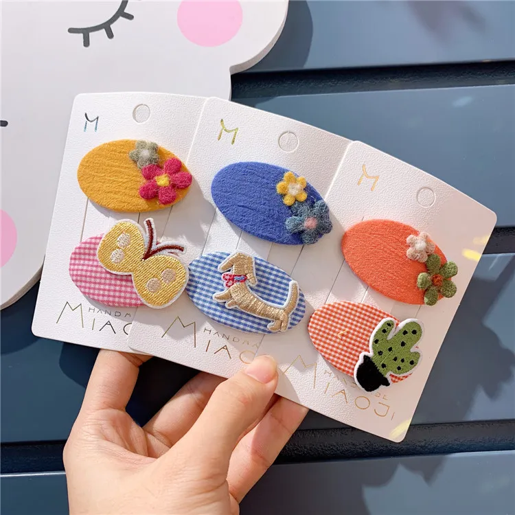 Korean Children's Cartoon Hair Clip Bowknot Girl's Flower Bb Fruit Edge Jewelry Cute Pins For Girls | Детская одежда и