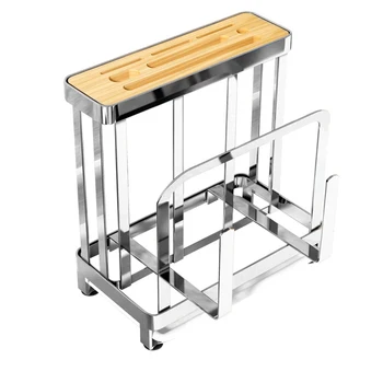 

Stainless Steel Kitchen Utensils Cutting Boards Chopper Organizer Rack Chopping Boards Chopsticks Spoon Fork Flatware Storage wi