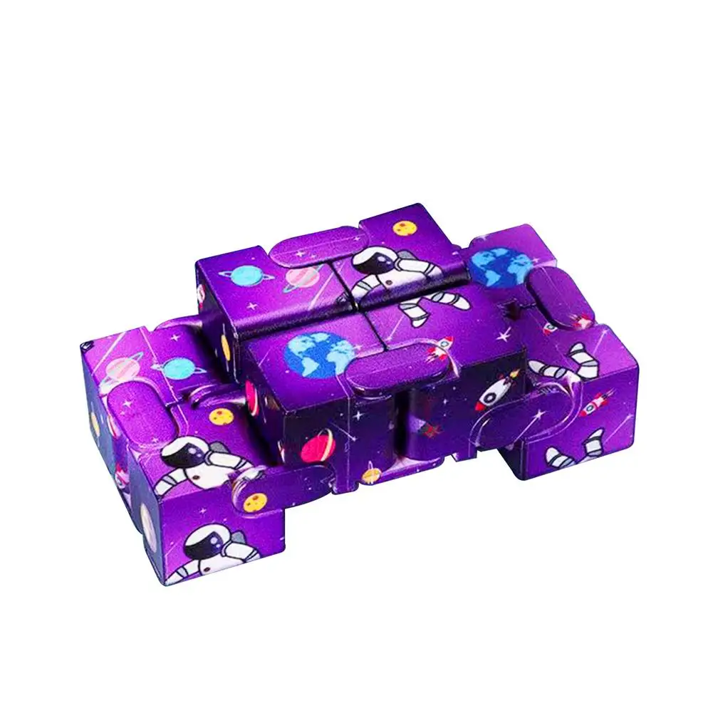 Anti Stress Infinite Cube Space Astronaut Spaceship Printing Flip Magic Cube Stress Reliever Autism Toys fidget toys puzzle toys anti stress toys puzzle cube magic puzzle cube