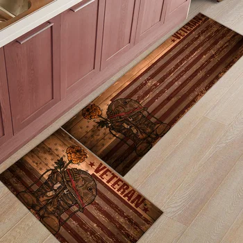 

2pcs/set Flag Flowers Boots Wood Grain Retro Long Kitchen Mat Bedroom Entrance Doormat Home Floor Decor Rug Living Room Carpet