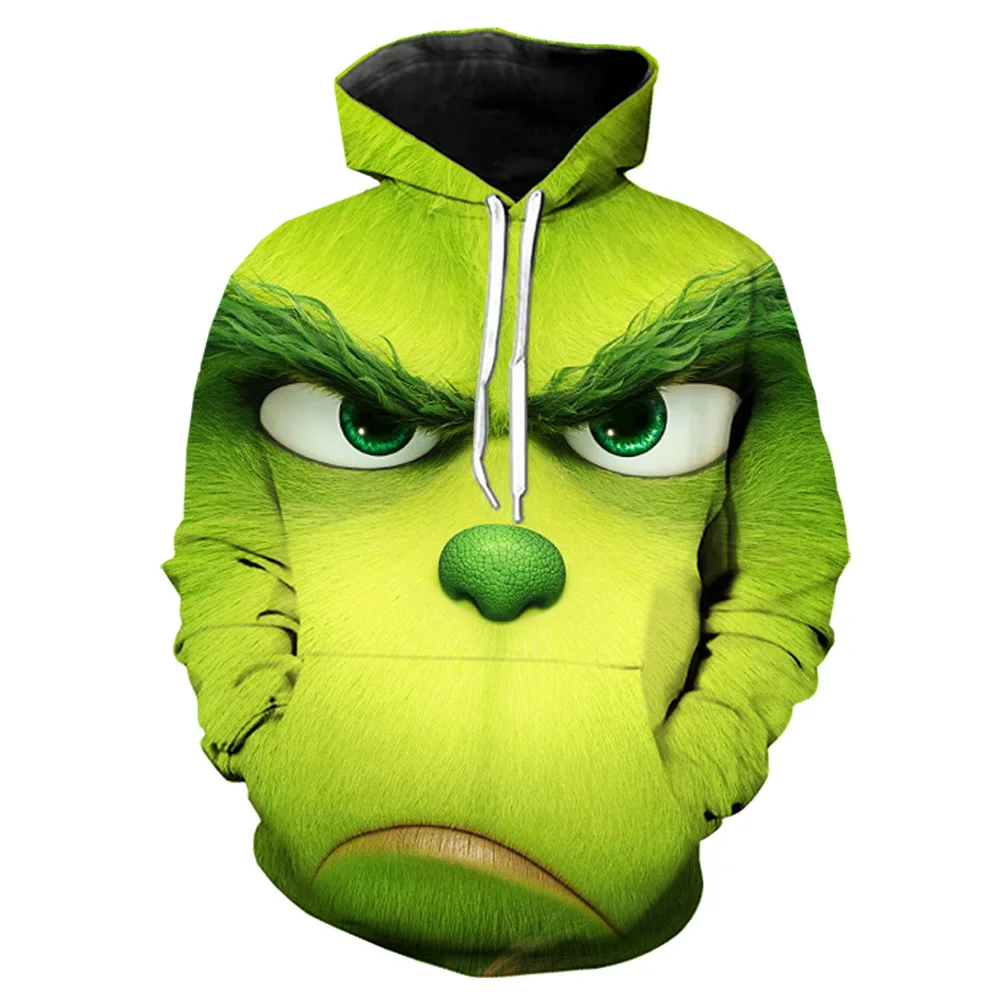 Рождественские толстовки Grinch, толстовки, косплей костюм Grinch, 3D печать, на молнии, толстовка, куртка для мужчин и женщин, свитер