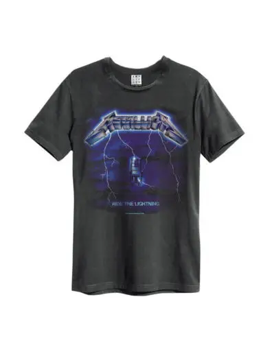 AMPLIFIED METALLICA RIDE THE Lighting Мужская футболка с древесным углем 2019 модная Бесплатная