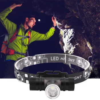 

LED Headlight Portable Head Light USB White Light Head Lamp Flashlight 18650 Battery Headlamp for Camping Fishing Hunting