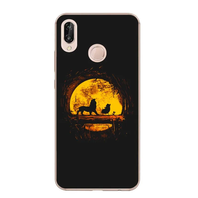 Милый Лев Король Луна Львы Simba чехол для Huawei P8 Lite P10 P10Lite P20 Lite P20Pro mate 10Lite mate 20Pro P30 Lite P30 Pro - Цвет: TPU