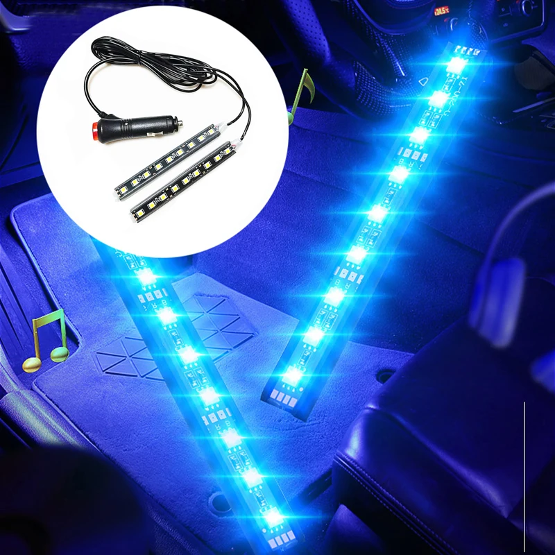 Multicolor Car 9 Led 2 In1 Interior Atmosphere Lights Dash Floor Foot Strip Lights Per Jaguar Xf Xj Xjs Xk S-Type X-Type Xj8 Xjl