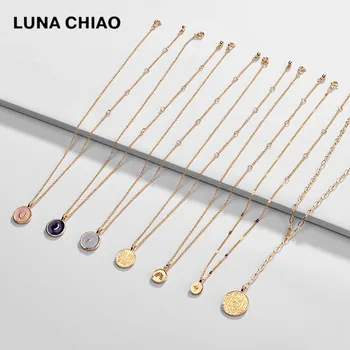 

LUNA CHIAO 2020 Spring Summer Layering Stacked Dainty Chain Delicate Link Chain Pendant Necklaces