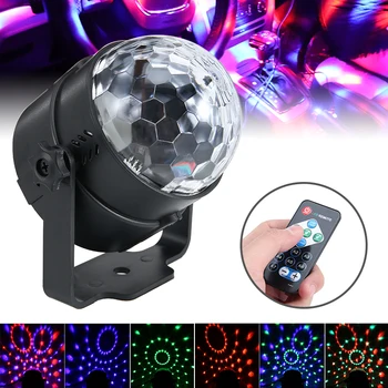 

Sound Activated Rotating Disco Light Ball Remote Voice Control For Party Stage Lighting Effect Commercial Lighting