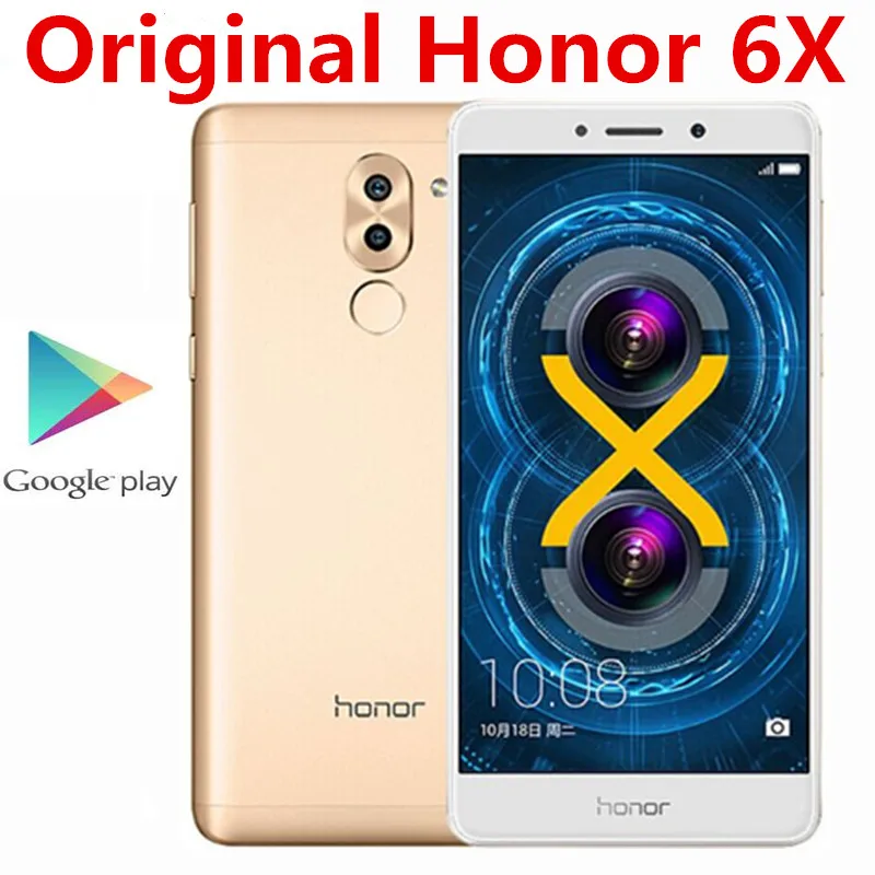 Оригинальный Honor 6X 4G LTE мобильный телефон 4 Гб RAM 64 ROM 12.0MP + 8.0MP 2.0MP 5 &quotFHD 1920X1080 3340 мАч