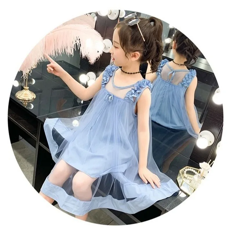 

Girls Summer Dress 2020 Children Sleeveless Princess Dresses Kids European American Style Clothing For Party Dress 10 12 years