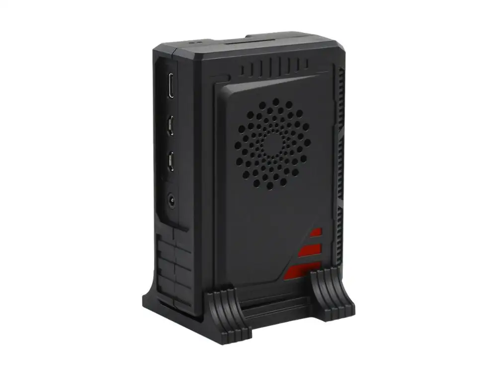 Carcasa estilo nave espacial para Raspberry Pi 4, con ventilador de refrigeración, muelle separado