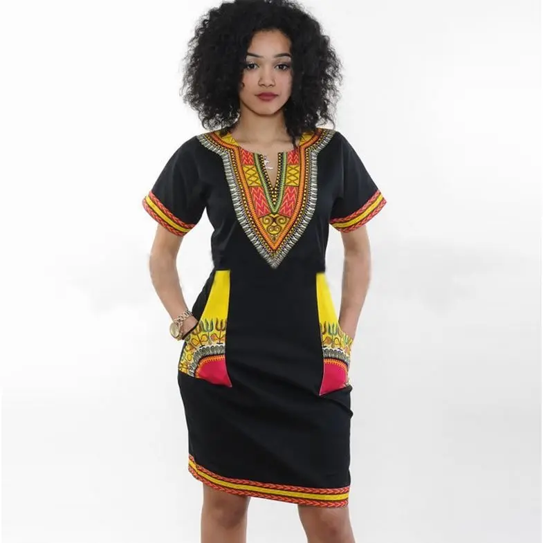 

Women African Print Female Dress plus Big Size Xxl