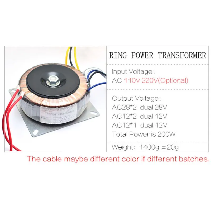 

Dual ac 28v 12V single 12v 200W transformer for preamplifer amplifer tone board used 110V 220V optiona Easy Use