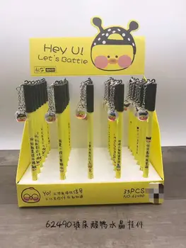 

35pcs Gel Pens Cartoon Hanging duck black colored gel-inkpens for writing Cute stationery office school supplies