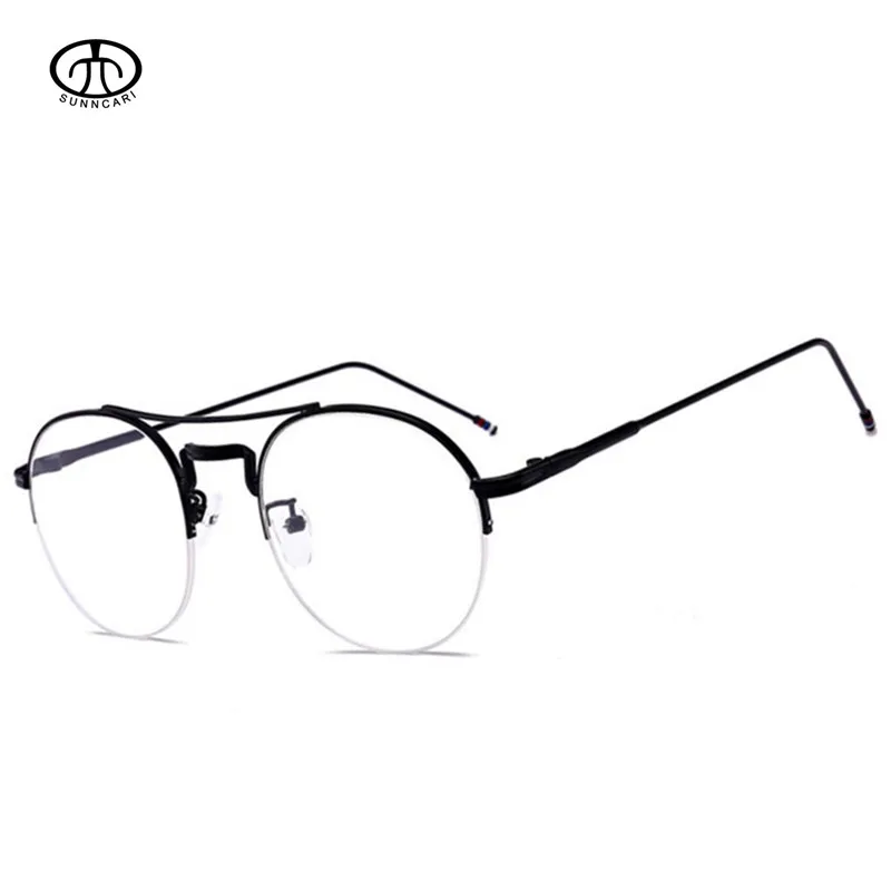 

Unisex Solid Alloy Round Eyeglasses Glasses Frame Men Women Clear Fake Glasses Fashion Designer Metallic Circle Myopia Glasses