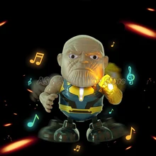 Dance Thanos Captain America Iron Man Avengers Marvel Action Figure with Flashlights & Music Dancing Robot Hero Electric Toys