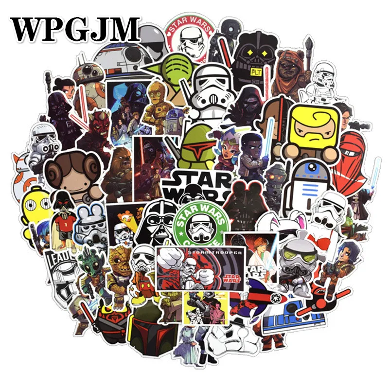 

100 Pcs/lot Cool Styling Star Wars Stickers for Car Laptop Skateboard Bicycle Luggage Pvc Waterproof Decal Sticker