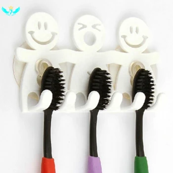 

Bathroom Toothbrush Holder Rack Wall Mount Cute Smiley Face Toothbrush Holders Stand Wall Sucker Toothbrush Stand Organizer DWH5