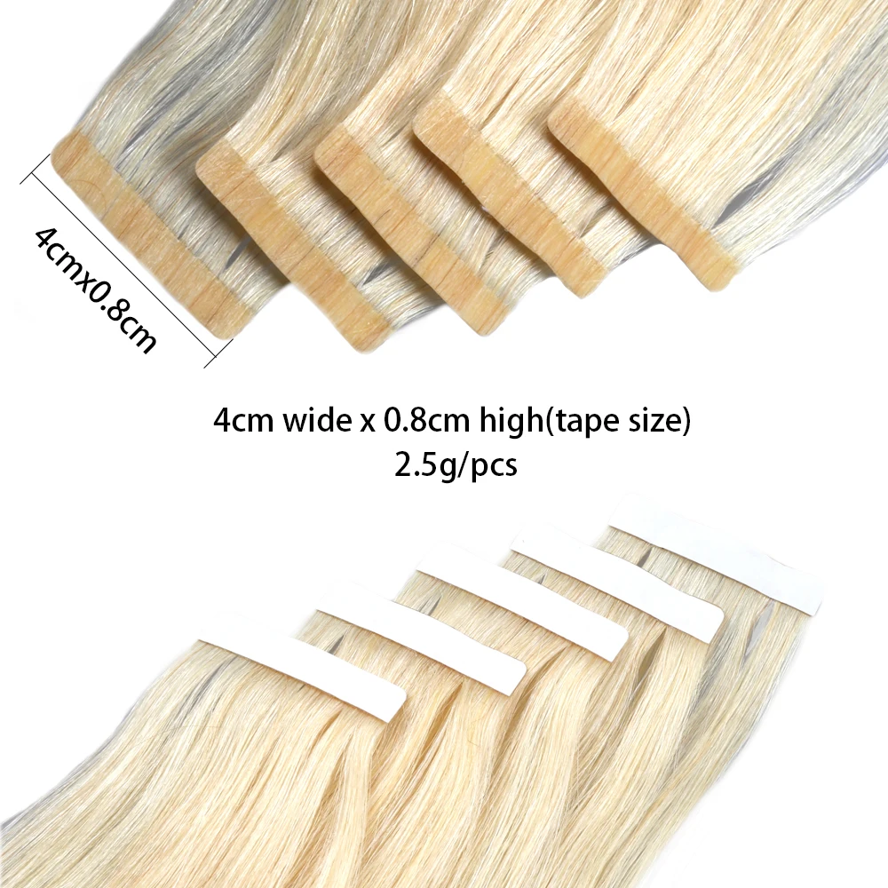Bigsophy Tape In Human Hair Extensions 14"16" 18" 20" 22" 24? 26 100% Human Remy Hair Tape PU Hair Extension Straight 2.5g/pc