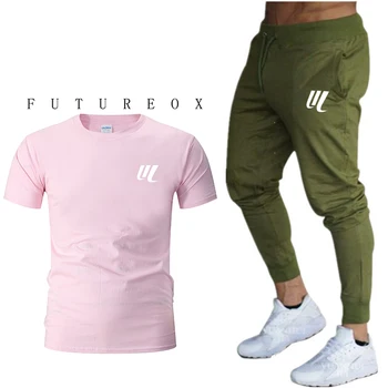 

Summer new men's sports suit men's T-shirt casual clothes + pants men's printed brand T-shirt suit