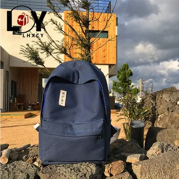 

Solid Color Single Zipper Text Women School Backpacks High Capacity Canvas Backpack Teenage Soft Waterproof Travel Designer Bags