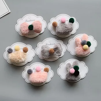 

DHL 1000pc Children Rabbit Bow Wool Ball Hair Rope Princess Crown Elastic Hair Rubber Band Sweet Hair Ring