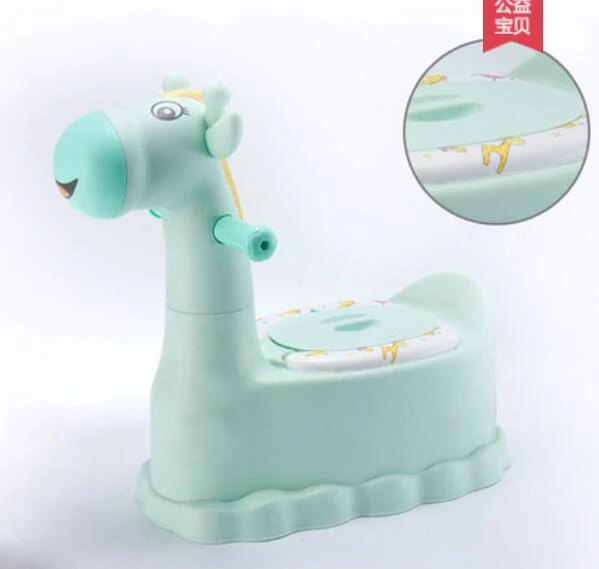 blue with cushion Дешевые комфортная одежда для малышей горшок с колесами, с рисунком героев из мультфильма с оленем Детский горшок бесплатно горшок щетка - Цвет: blue with cushion