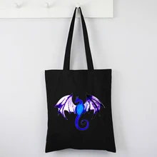 Dragon Canvas Tote Bag Reusable No Zipper Fashion Large Tote Bag Dragon Pures and Bags Mama Love Reusable Shopping Bag Cute