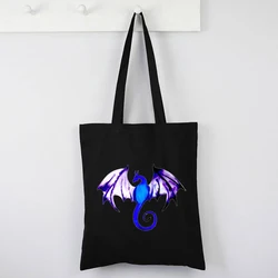 Dragon Canvas Tote Bag Reusable No Zipper Fashion Large Tote Bag Dragon Pures and Bags Mama Love Reusable Shopping Bag Cute