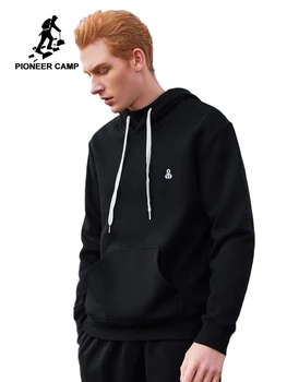 

Pioneer Camp Thick Warm Fleece Hoodies Streetwear 100% Cotton Winter Mens Hoodie Sweatshirts AWY901505
