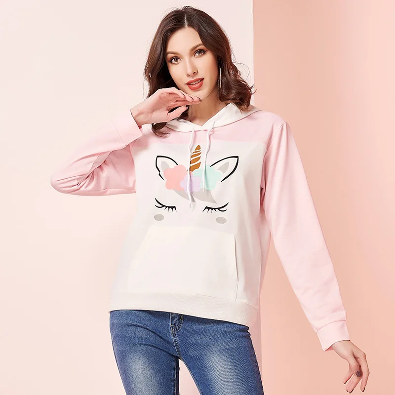 Dreaming Unicorn Pastel Pink Pullover Hoodie