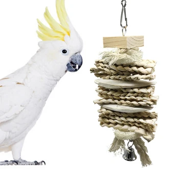 

Parrot toy corn skin loofah squid bone hanging string corn skin woven toy climbing and gnawing