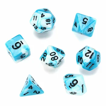 

New 7pcs Acrylic Dice Multi Side Small Dices Set D4-D20 Digital Dice with Bag for DND RPG MTG Game for Dungeons & Dragons Games