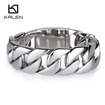 

Fashion Jewelry Heavy Chunky Cuban Link Chain Bracelet 22cm Stainless Steel High Polished Shiny Bracelet For Men Accessory