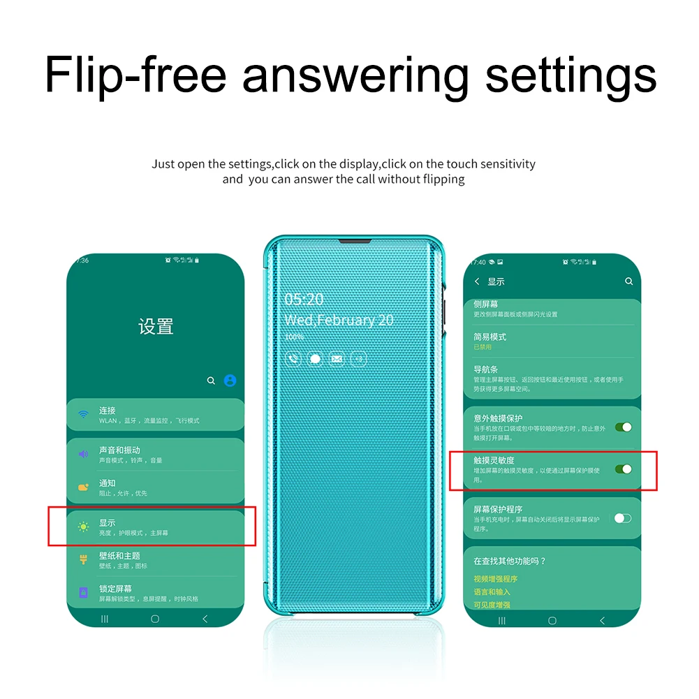 Умный зеркальный флип-чехол для samsung S10 S9 S8 s7 Plus note9 8 S10LITE A750 A70 A50 A30 Clear View кожаный чехол ударостойкий чехол