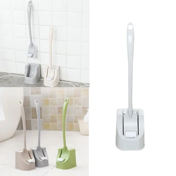 

Long Handle Double Side Head Toilet Brush Holder Set With Base Household Bathroom Cleaning Tools
