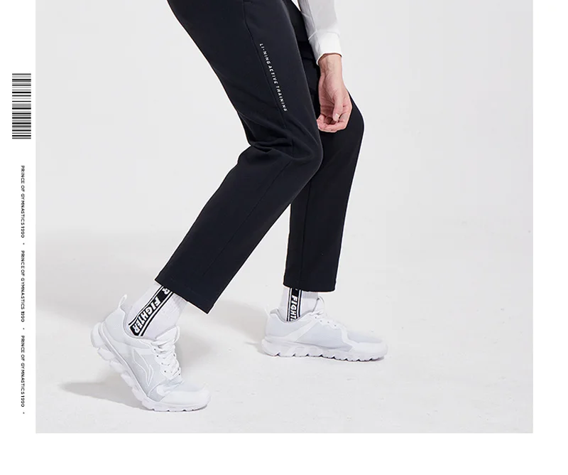 Li-Ning мужские тренировочные брюки серии, теплые флисовые 3D облегающие брюки с подкладкой, удобные спортивные брюки AYKN423 MKY432