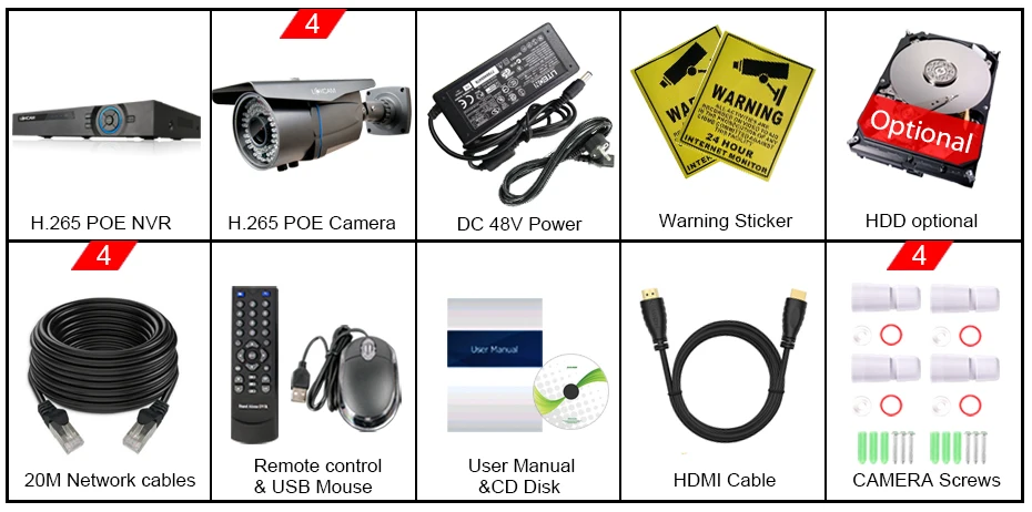 LOXCAM H.265+ 8ch 4MP POE NVR комплект HD 2.0MP 1080P ip-камера безопасности 2,8-12 мм моторизованный зум Камера видеонаблюдения 2 ТБ